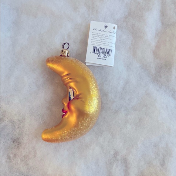EUC Vintage Cristopher Radko “Moon Beam Golden Crescent” Ornament (RARE) - Picture 3 of 7